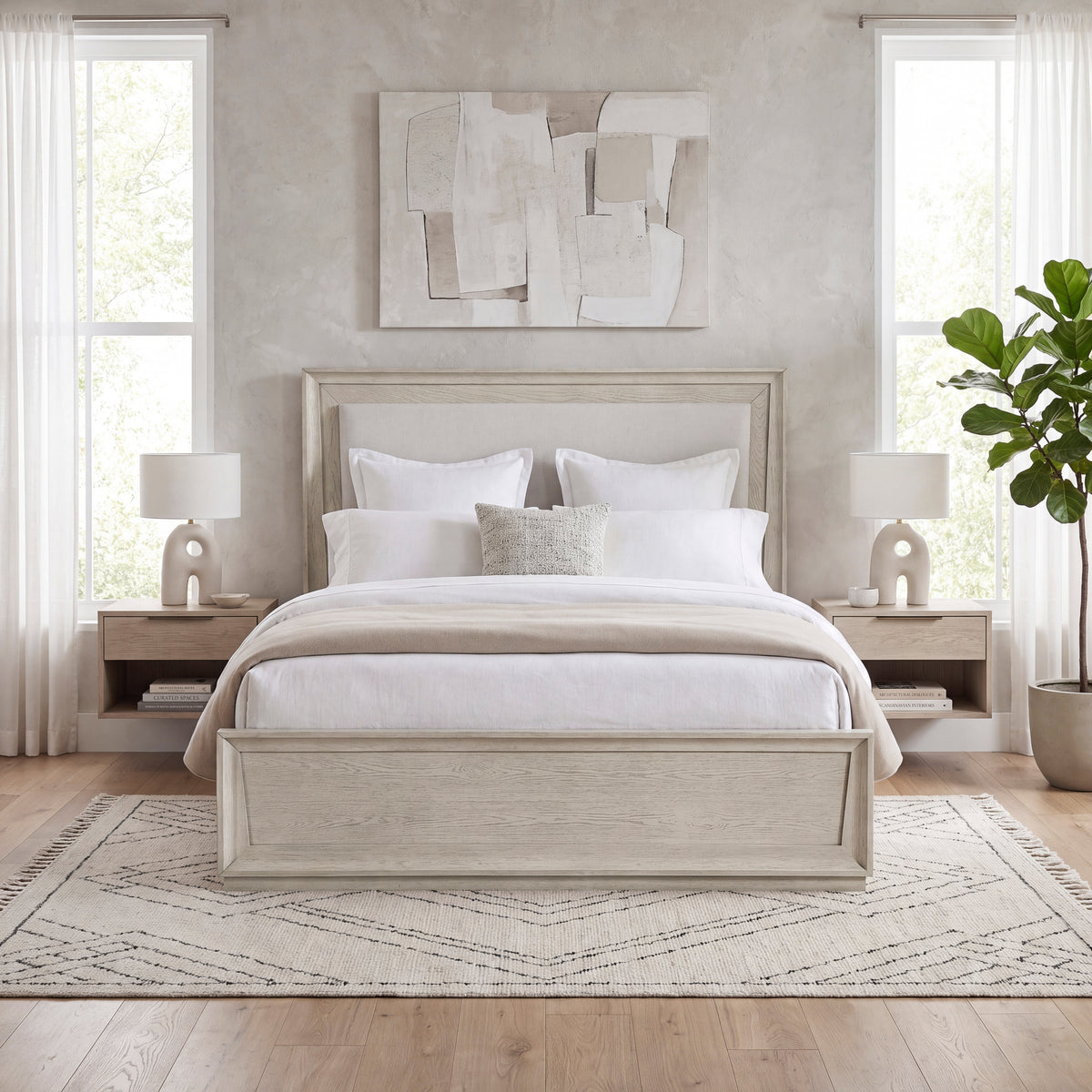 Solas Pearl Queen LED Upholstered Panel Bed from Homelegance - Luna Furniture