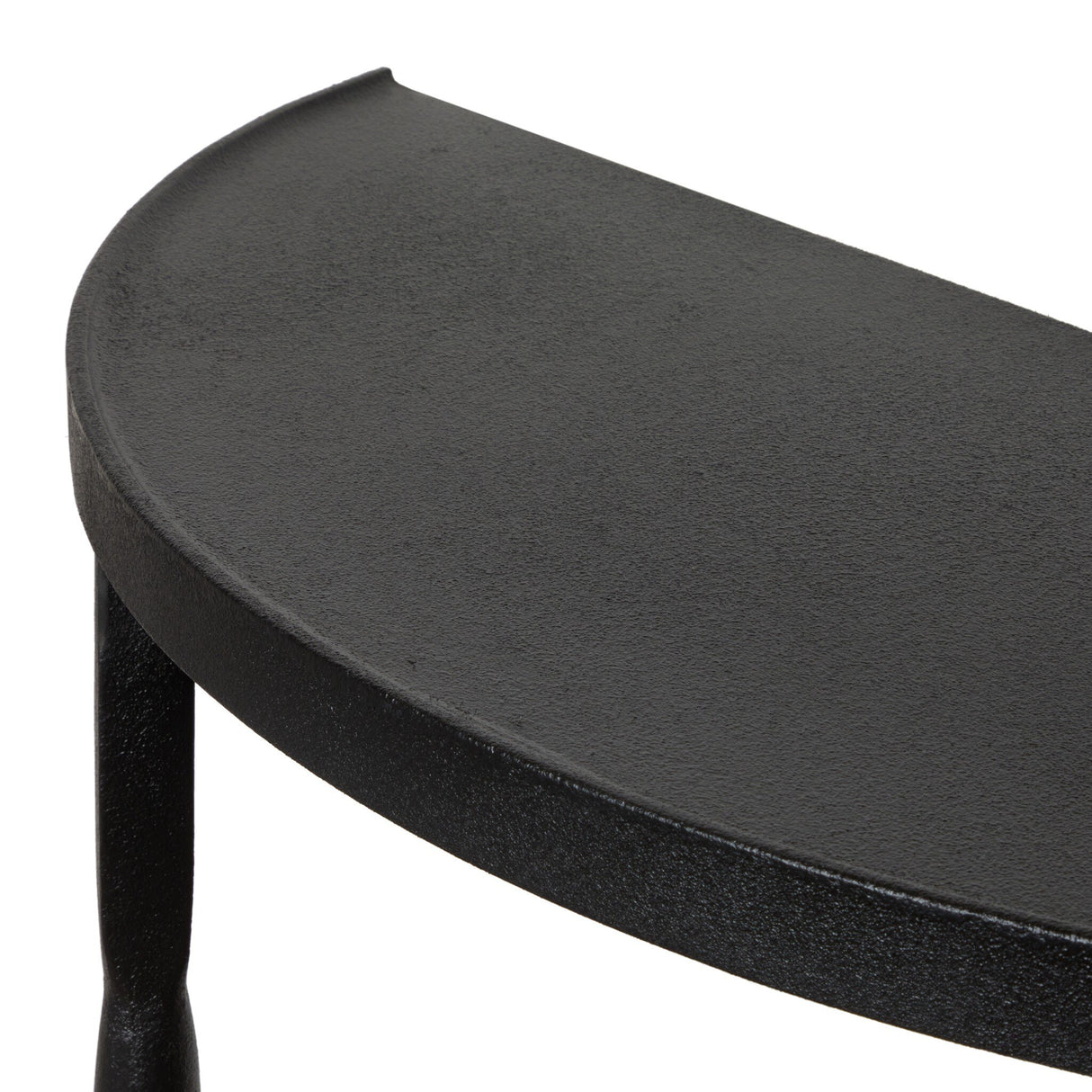 Lois Demilune Console Table in Textured Iron from Four Hands - Luna Furniture