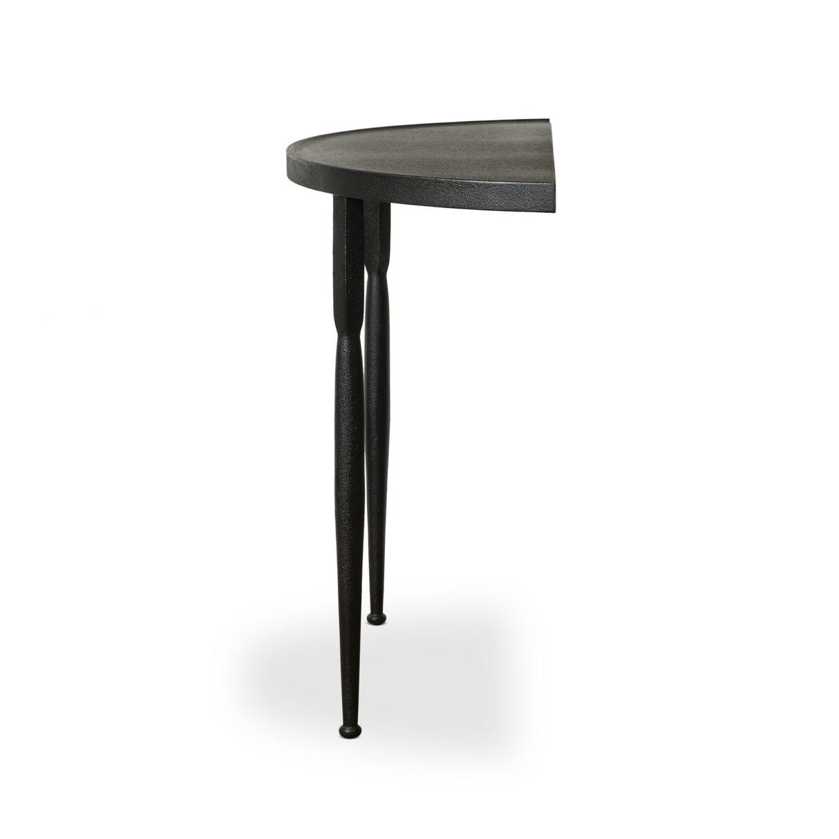 Lois Demilune Console Table in Textured Iron from Four Hands - Luna Furniture