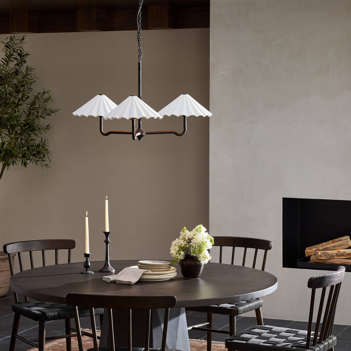 Fiorella Chandelier in Black Wrought Iron from Four Hands - Luna Furniture