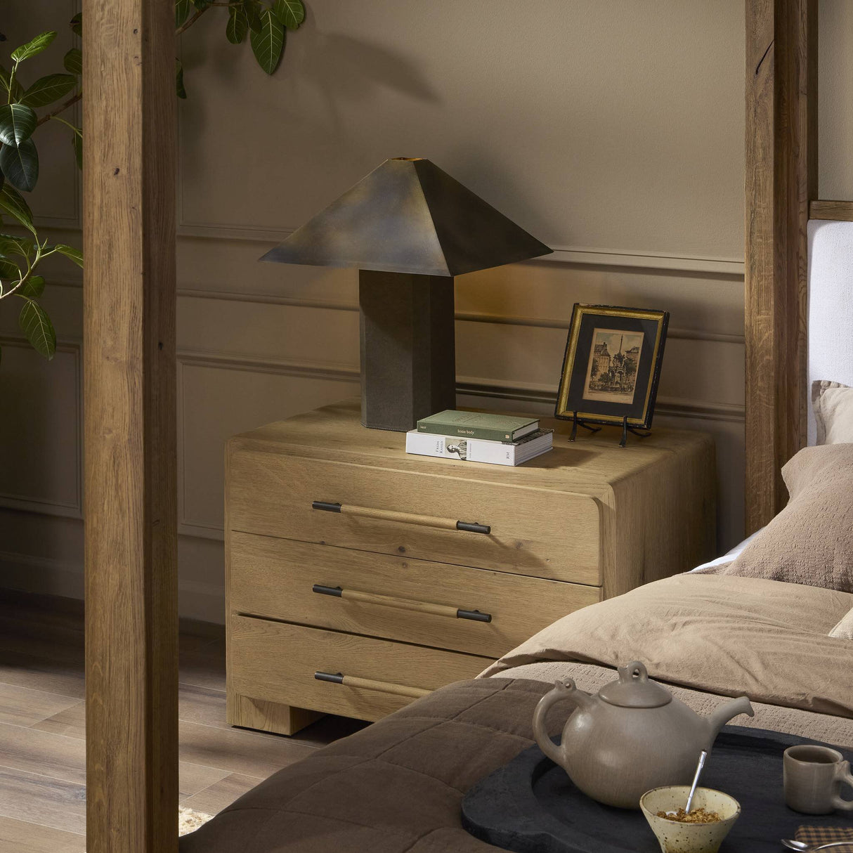 Kenric Table Lamp in Forest Green Canvas from Four Hands - Luna Furniture