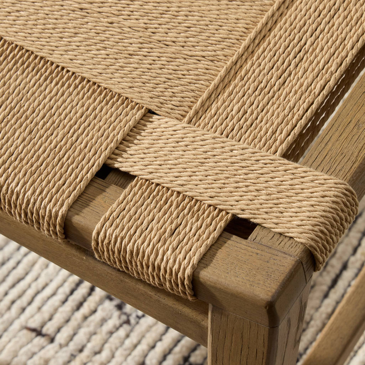 Norma Accent Stool in Natural Paper Cord from Four Hands - Luna Furniture