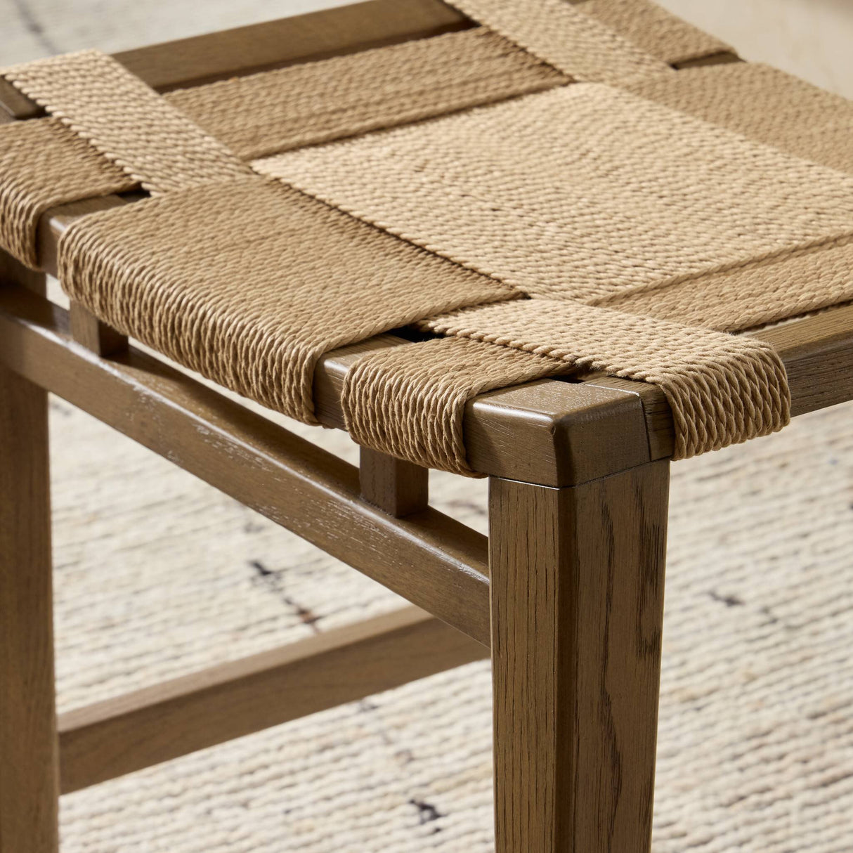 Norma Accent Stool in Natural Paper Cord from Four Hands - Luna Furniture