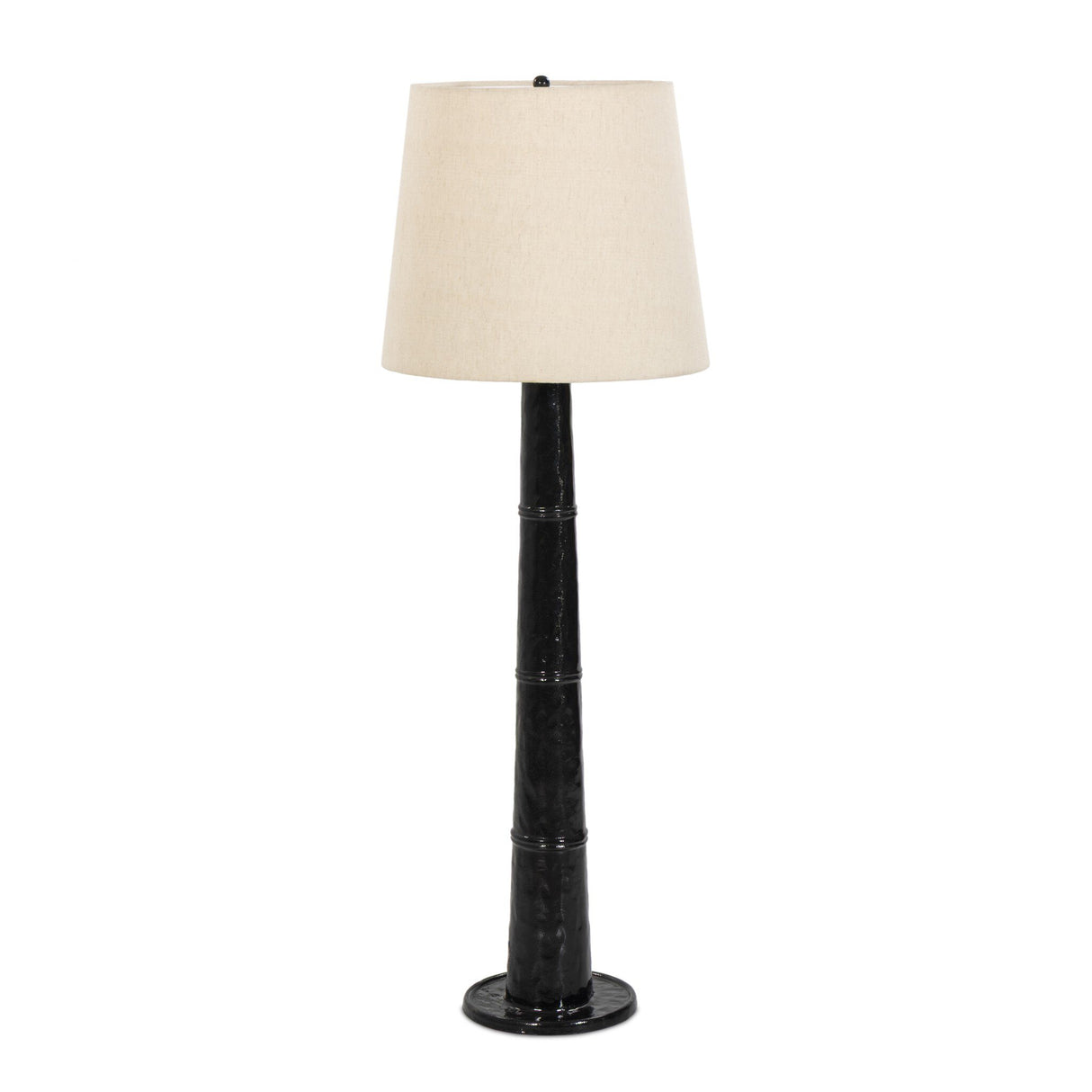 Nerissa Floor Lamp in Glossy Black Cast Aluminum from Four Hands - Luna Furniture