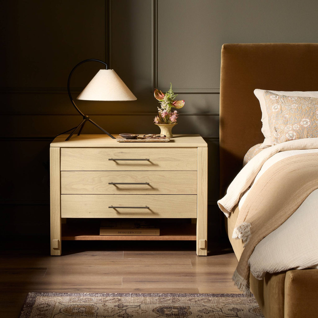 Blake Large Nightstand in Washed Ash from Four Hands - Luna Furniture