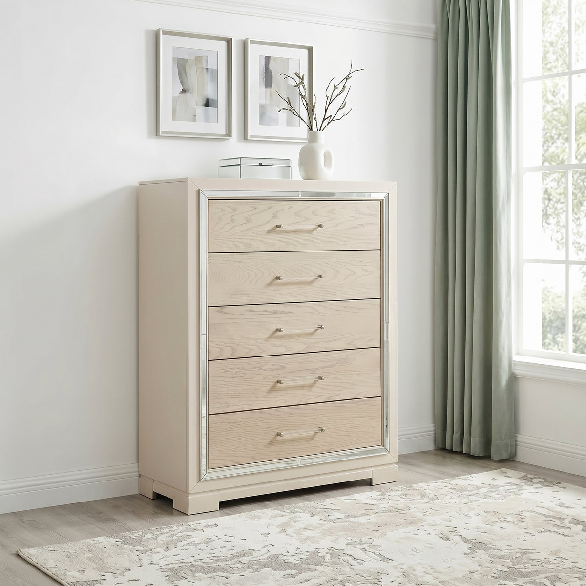 Alabaster Light Gray Chest from Homelegance - Luna Furniture