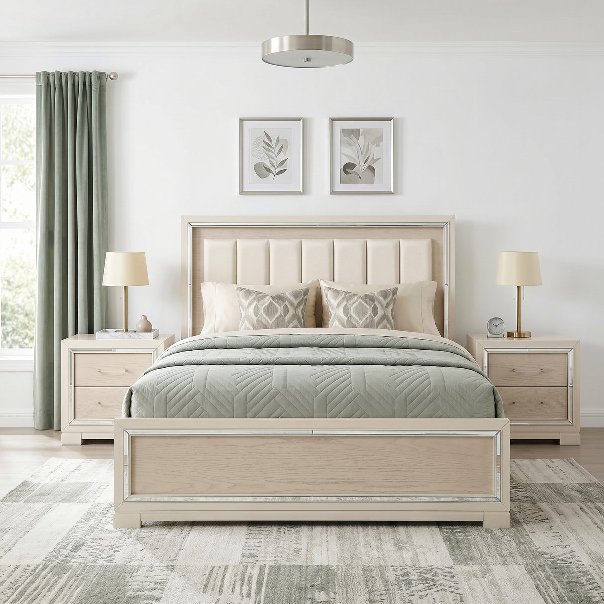 Alabaster Light Gray/Cream Bedroom Set from Homelegance - Luna Furniture