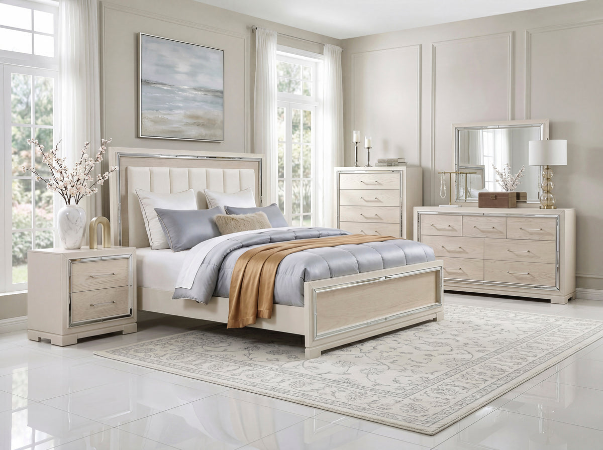 Alabaster Light Gray/Cream Queen Bed from Homelegance - Luna Furniture