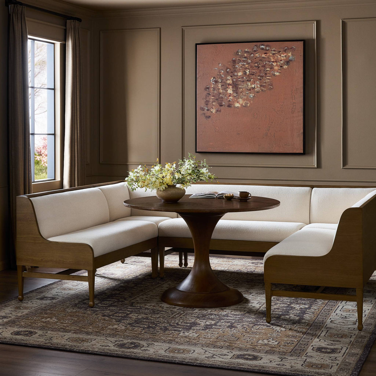 Priscilla Dining Banquette U Shape in Crypton Wayfarer Snow from Four Hands - Luna Furniture