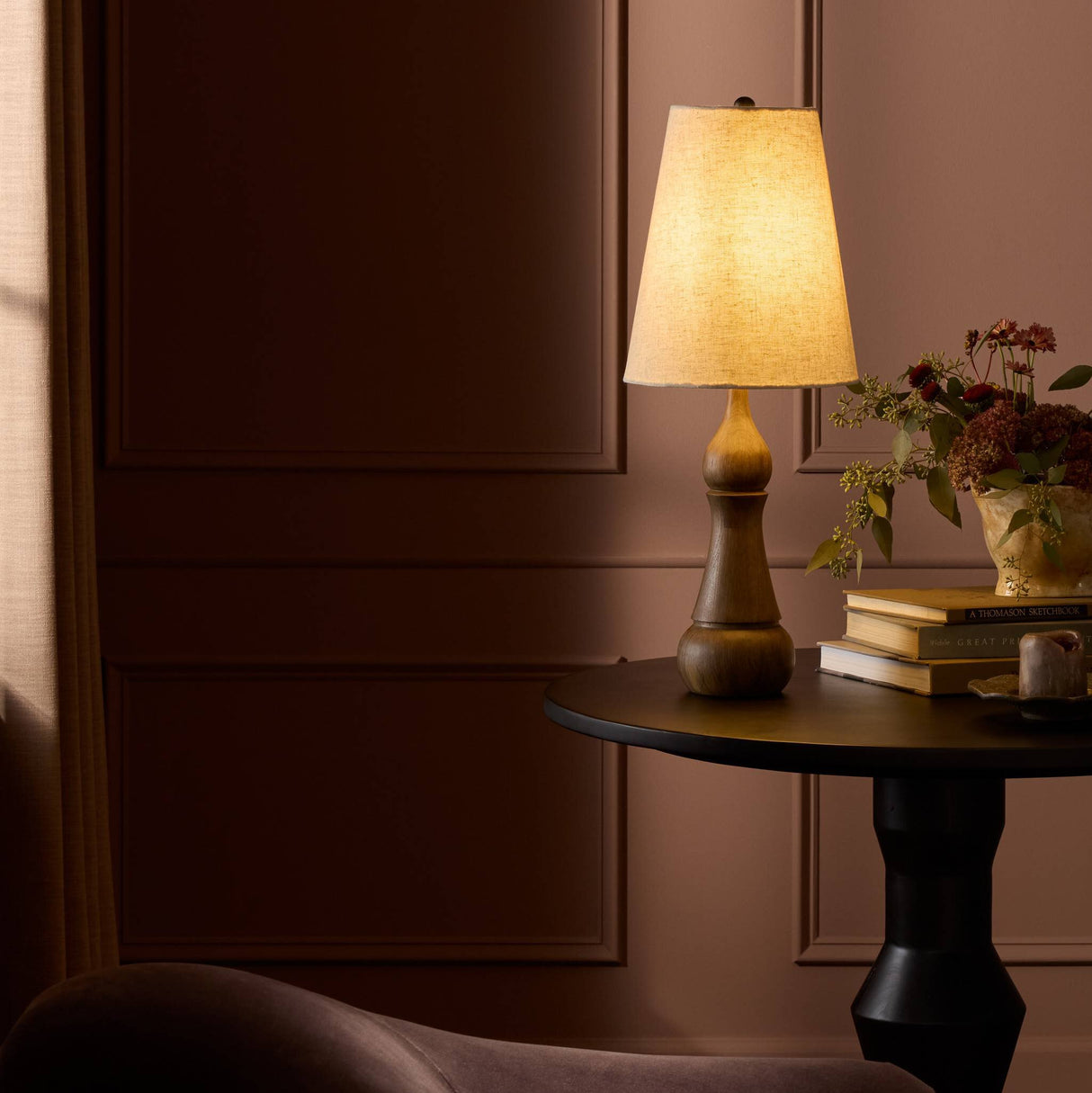 Santano Table Lamp in Fawn Oak from Four Hands - Luna Furniture