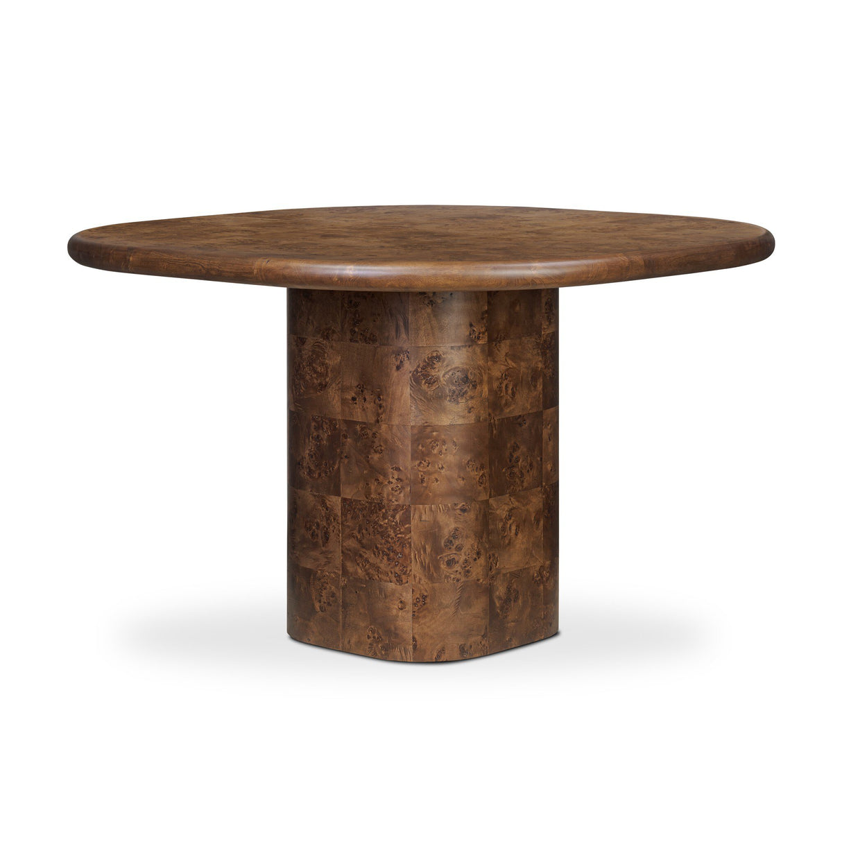 Malko Dining Table in Dark Brown Mappa Burl from Four Hands - Luna Furniture
