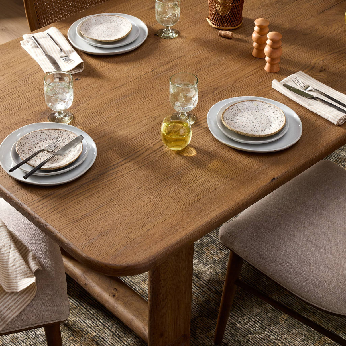 Bramwell Dining Table 118" in Weathered Oak Veneer from Four Hands - Luna Furniture