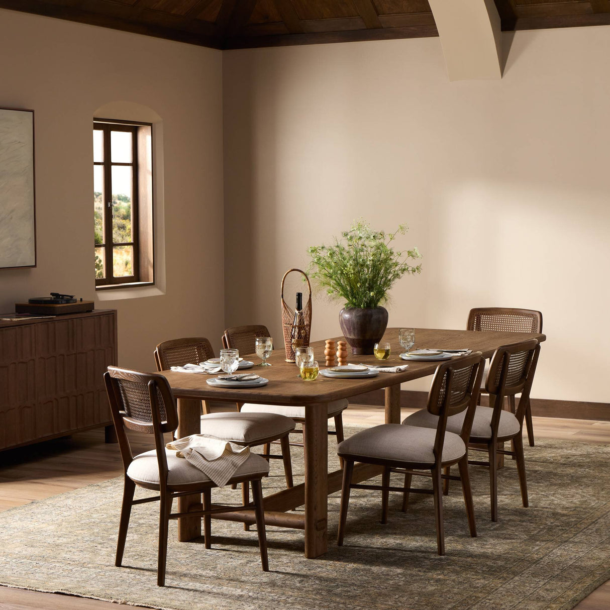 Bramwell Dining Table 118" in Weathered Oak Veneer from Four Hands - Luna Furniture