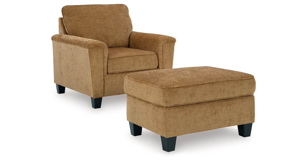 Erinslane Chair and Ottoman in Honey from Ashley Furniture - Luna Furniture