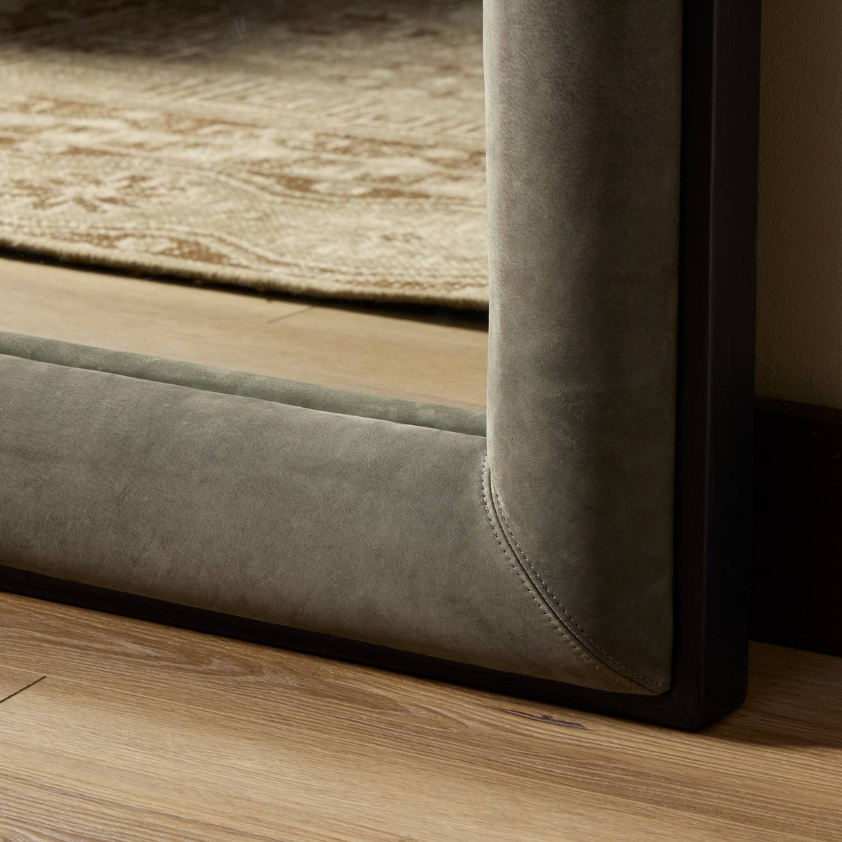 Velaz Floor Mirror in Distressed Black Ash veneer from Four Hands - Luna Furniture