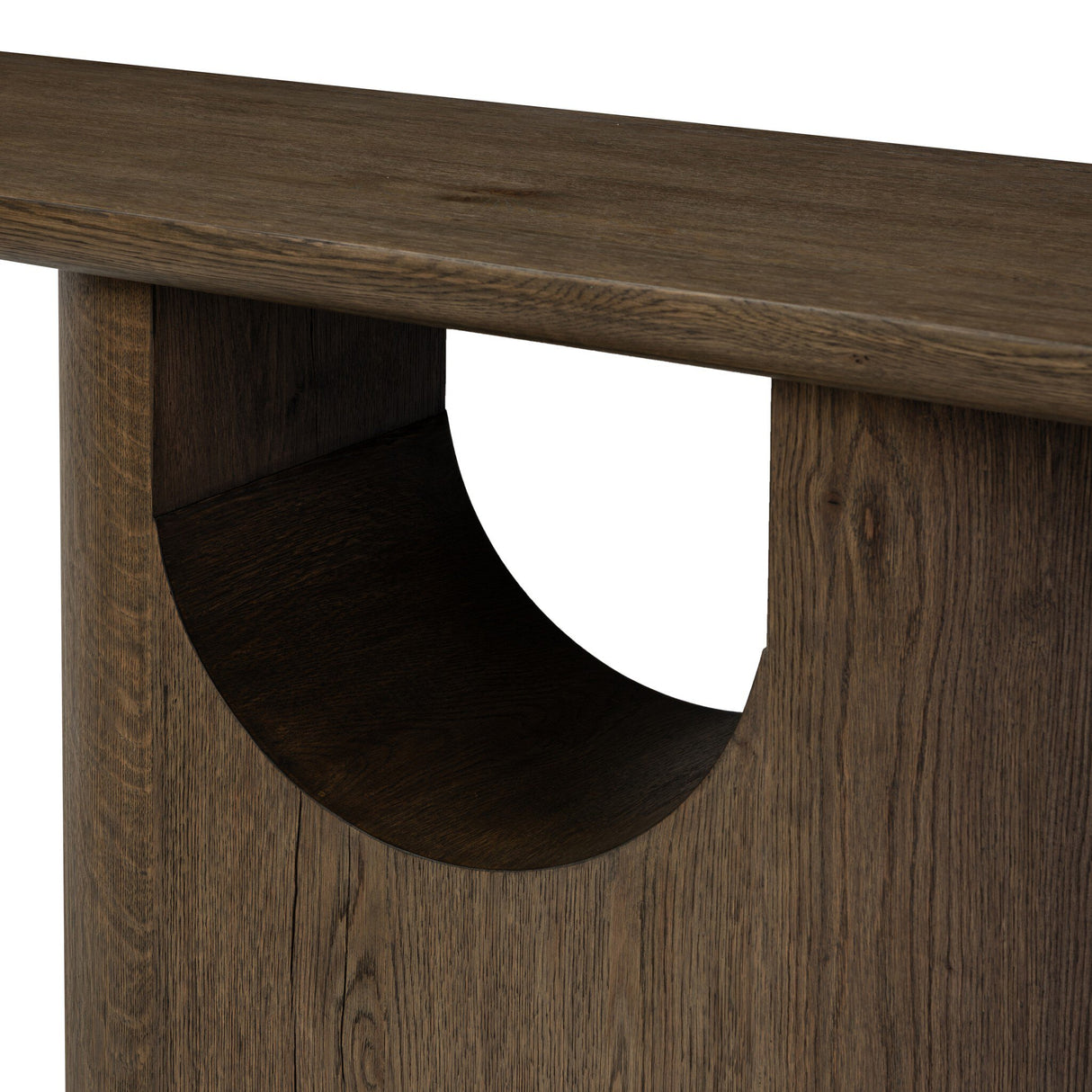 Bevie Console Table in Brown Oak from Four Hands - Luna Furniture