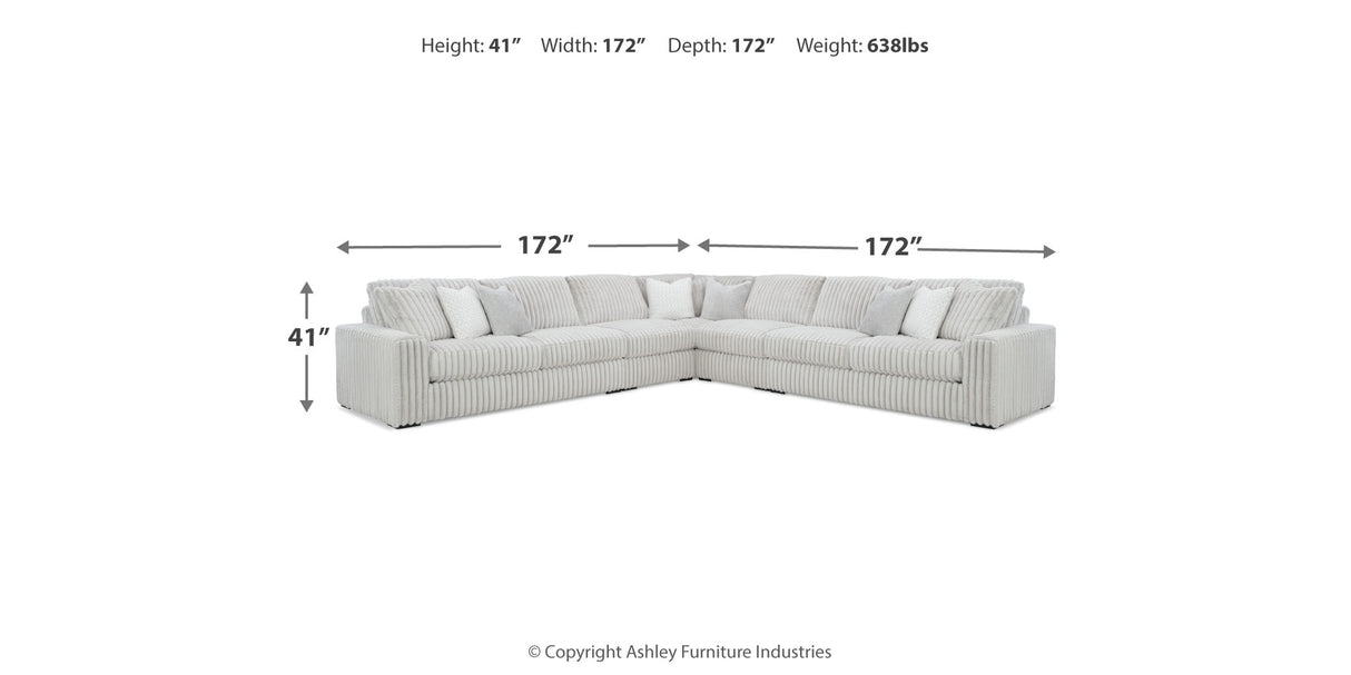 Stupendous Alloy 5-Piece Sectional with Ottoman from Ashley Furniture - Luna Furniture