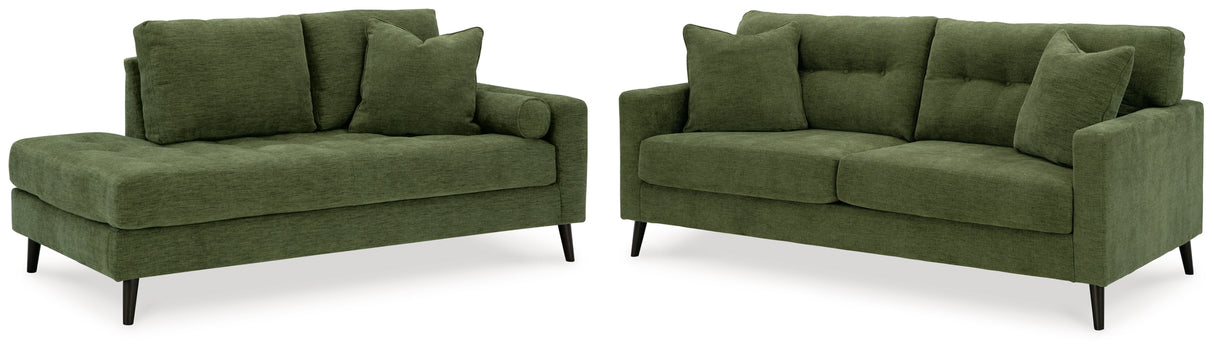 Bixler Olive Sofa and Chaise from Ashley Furniture - Luna Furniture