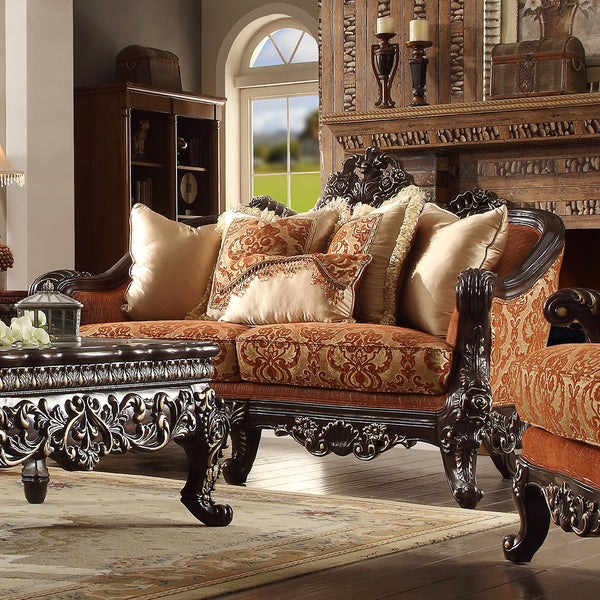 HD-2627 Brown Mahogany Loveseat