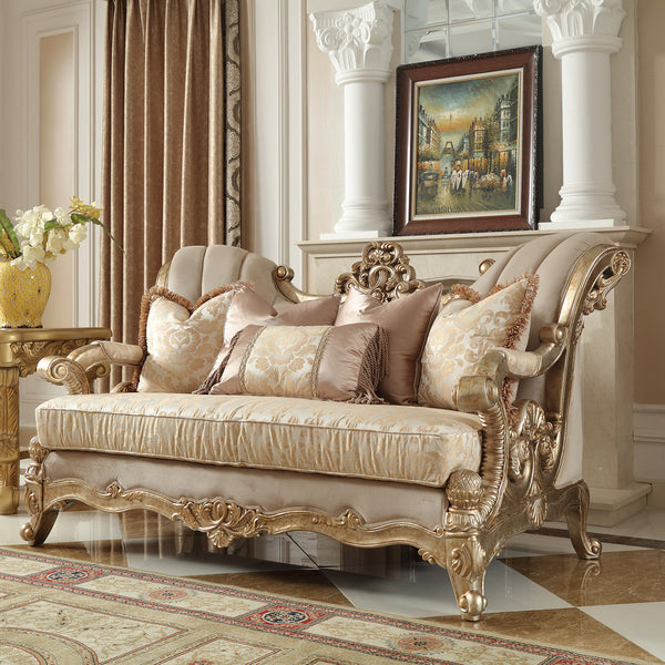HD-2663 Champagne Metallic Gold/Silver Blend Loveseat