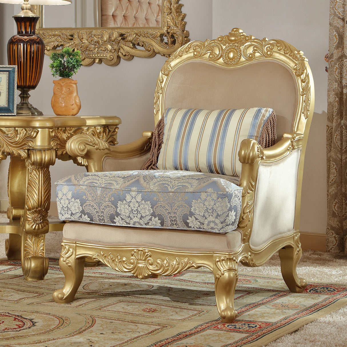 HD-2666 Metallic Bright Gold Chair from Homey Design - Luna Furniture