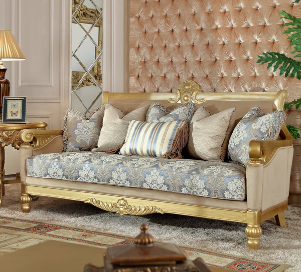 HD-2666 Metallic Bright Gold Sofa