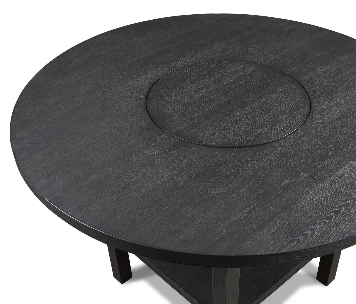 Guthrie Charcoal Round Counter Height Table with Lazysusan from Crown Mark - Luna Furniture