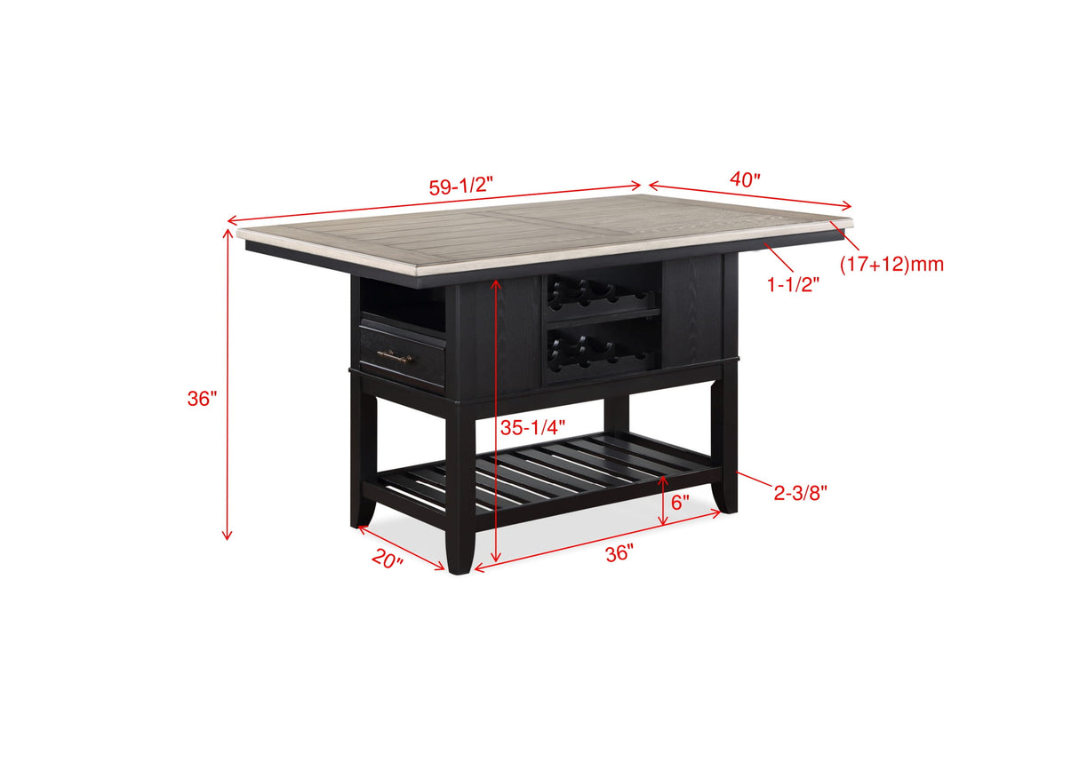 Frey Black/Gray Counter Height Table from Crown Mark - Luna Furniture