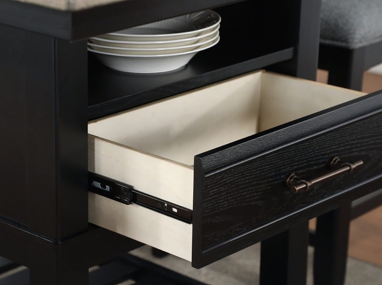 Frey Black/Gray Counter Height Table from Crown Mark - Luna Furniture