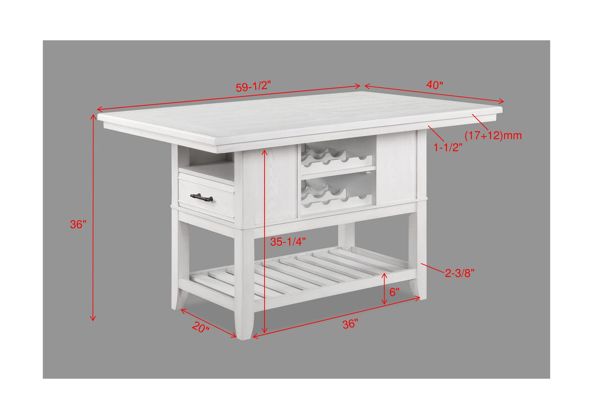 Wendy White Counter Height Table from Crown Mark - Luna Furniture