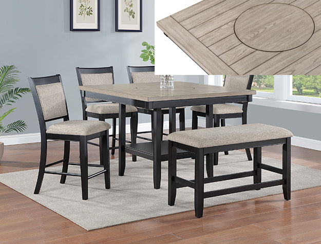 Fulton Light Gray Counter Height Dining Bench from Crown Mark - Luna Furniture