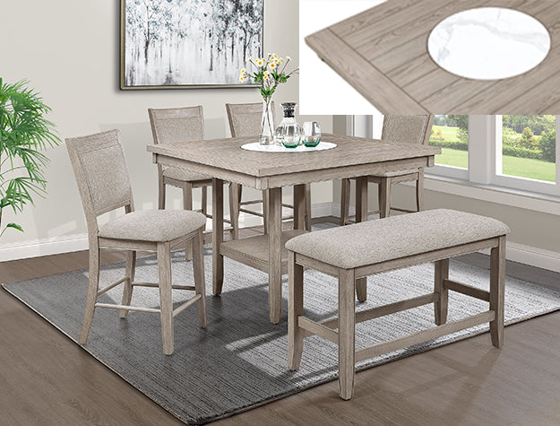 Fulton White Oak Counter Height Dining Bench from Crown Mark - Luna Furniture