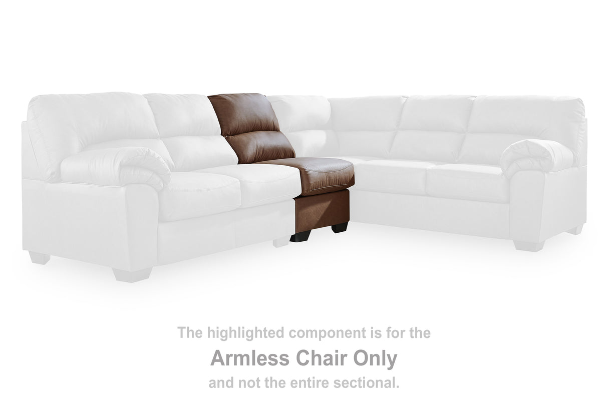 WillowBend Caramel Armless Chair from Ashley - Luna Furniture