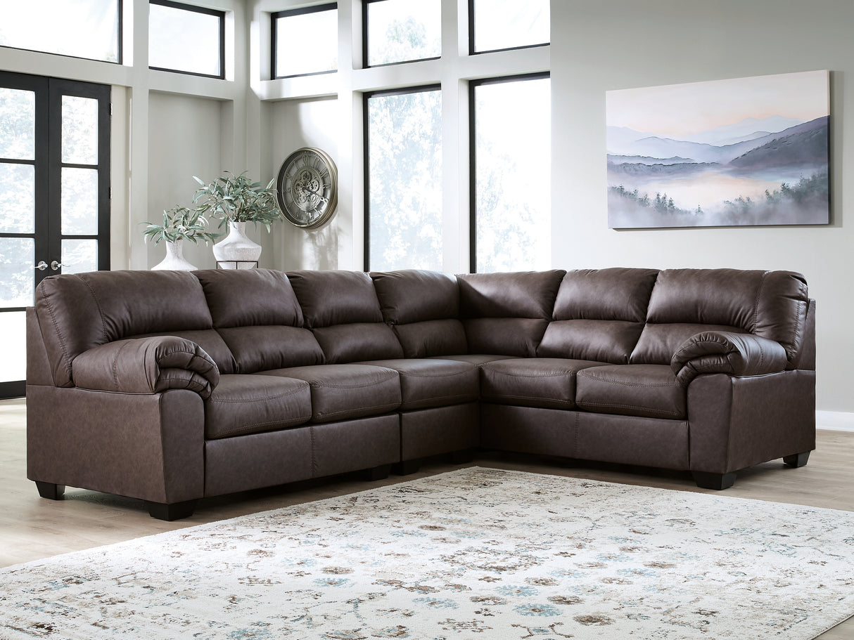 WillowBend Umber 3-Piece Sectional from Ashley Furniture - Luna Furniture