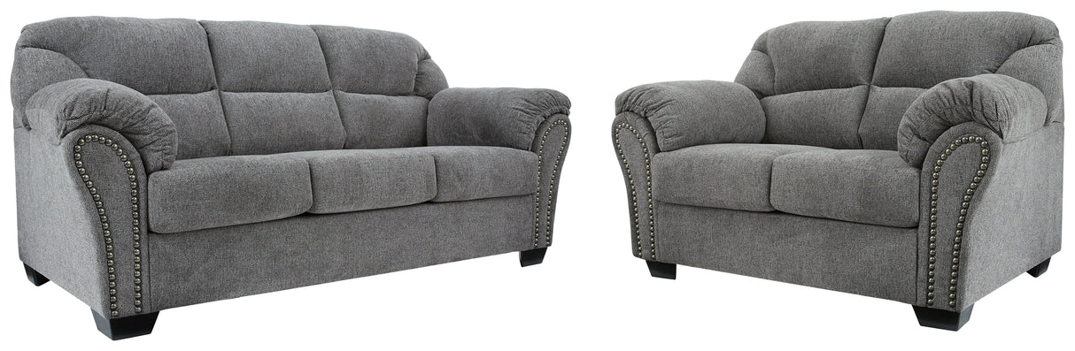 Allmaxx Pewter Sofa and Loveseat from Ashley Furniture - Luna Furniture