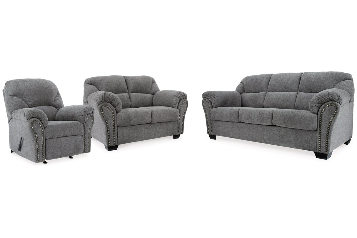 Allmaxx Pewter Sofa, Loveseat and Recliner from Ashley Furniture - Luna Furniture