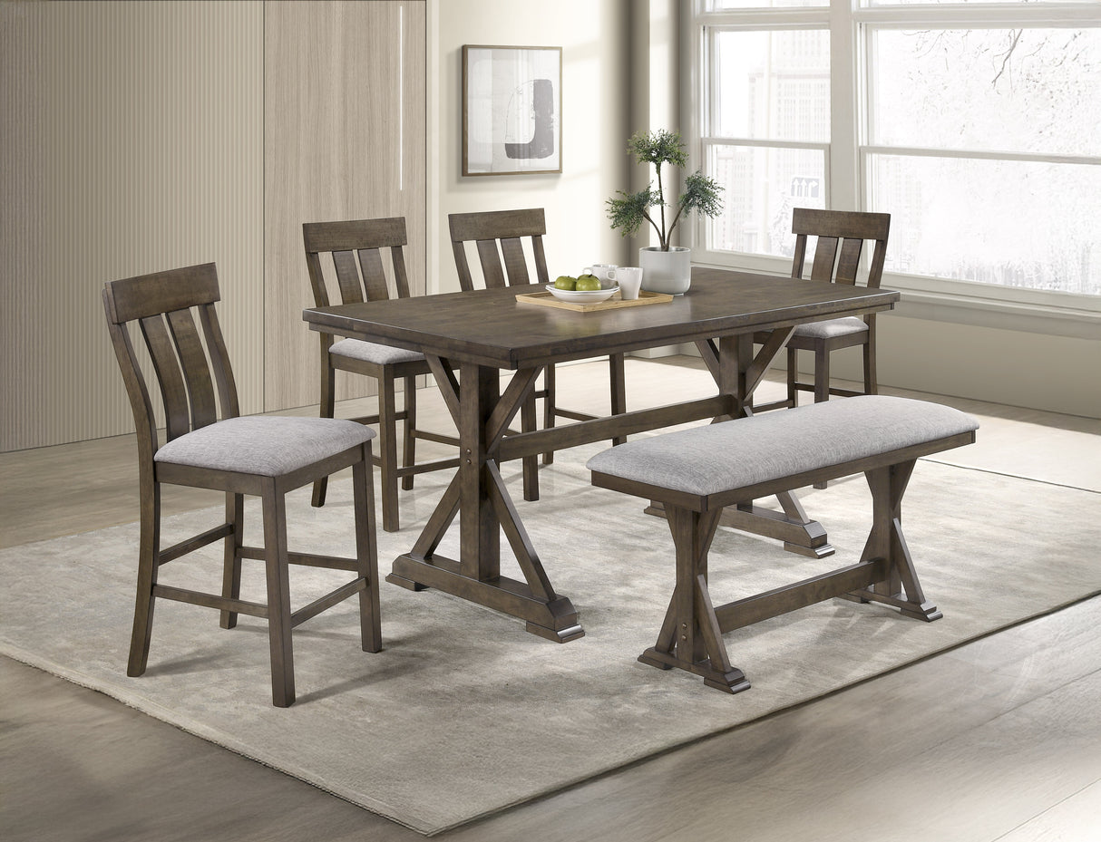 Lloyd Brown Counter Height Chair, Set of 2 from Crown Mark - Luna Furniture