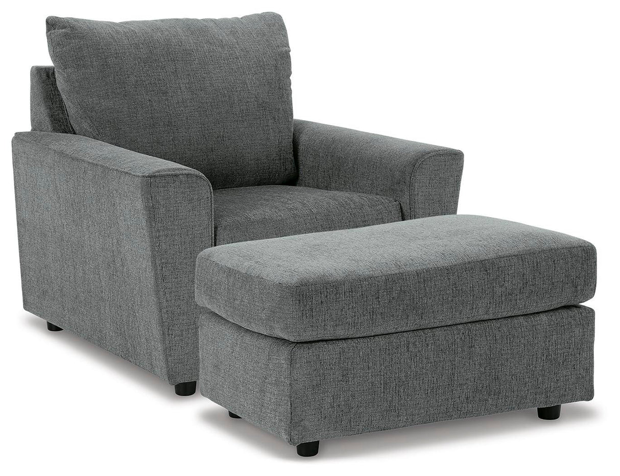 Stairatt Chair and Ottoman in Gravel from Ashley - Luna Furniture