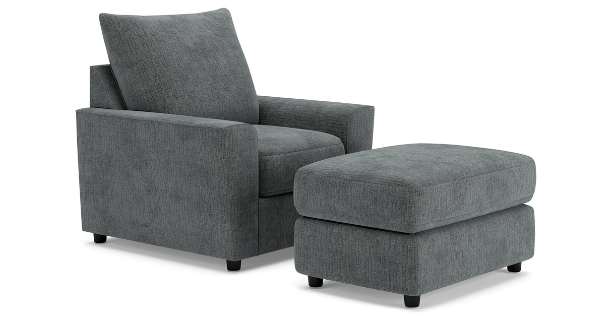 Stairatt Chair and Ottoman in Gravel from Ashley - Luna Furniture