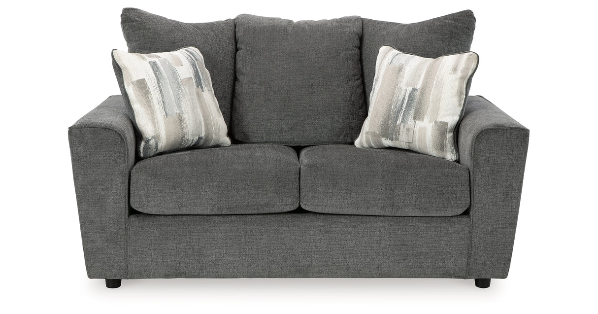 Stairatt Sofa, Loveseat, Chair and Ottoman in Gravel from Ashley Furniture - Luna Furniture
