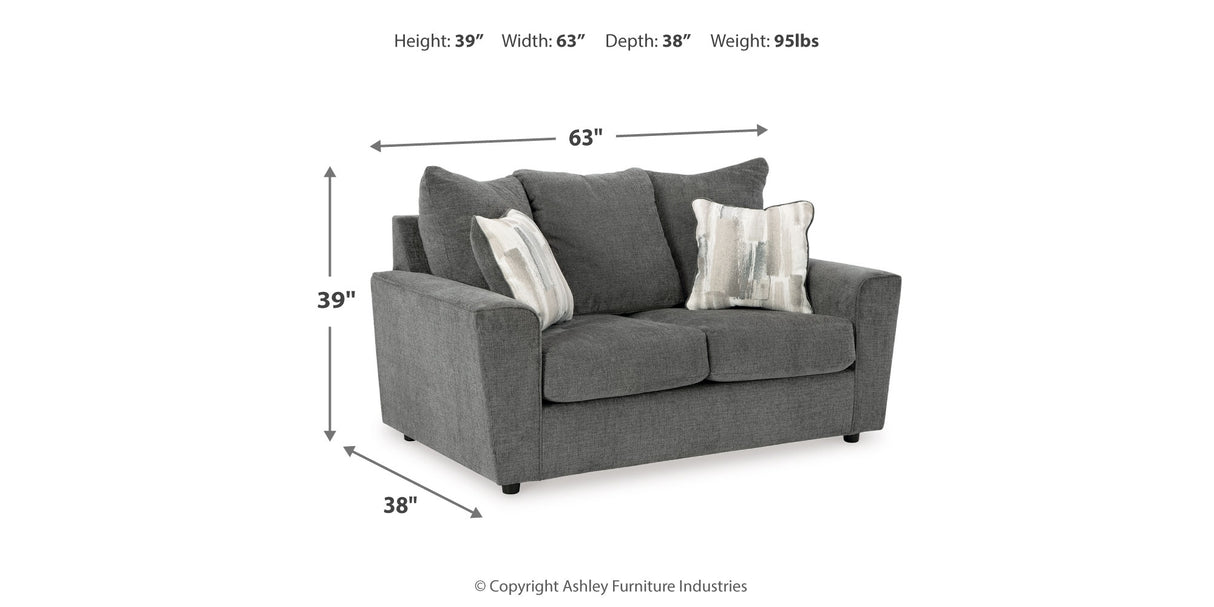 Stairatt Sofa, Loveseat, Chair and Ottoman in Gravel from Ashley Furniture - Luna Furniture