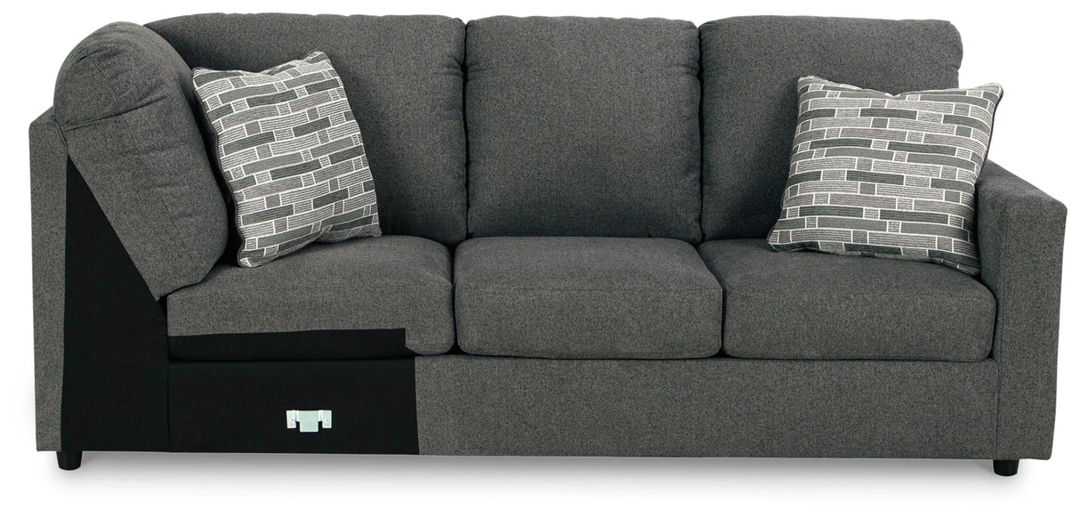 Edenfield Charcoal Right-Arm Facing Sofa with Corner Wedge from Ashley Furniture - Luna Furniture