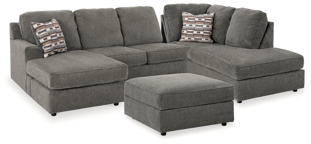 O'Phannon Putty 2-Piece Sectional with Ottoman from Ashley Furniture - Luna Furniture