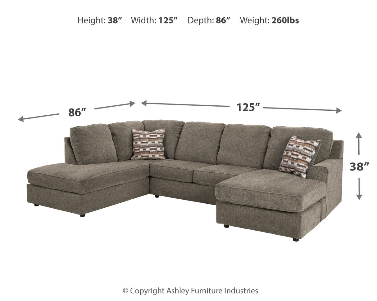 O'Phannon 2-Piece Sectional and Ottoman from Ashley - Luna Furniture