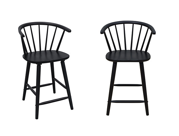 Janna Black Counter Height Stool, Set of 2 from Crown Mark - Luna Furniture