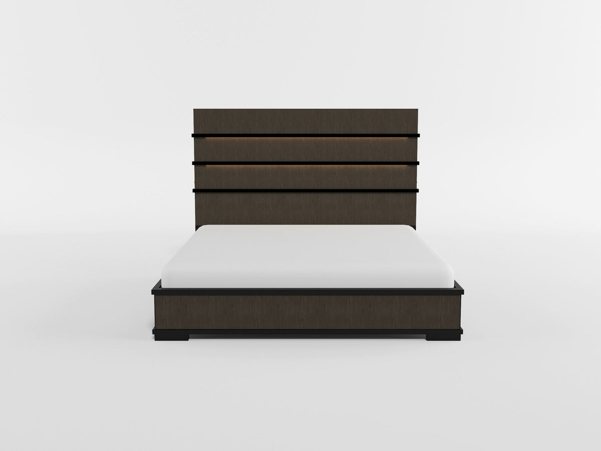 Acworth Brownish Gray Queen Panel Bed from Homelegance - Luna Furniture