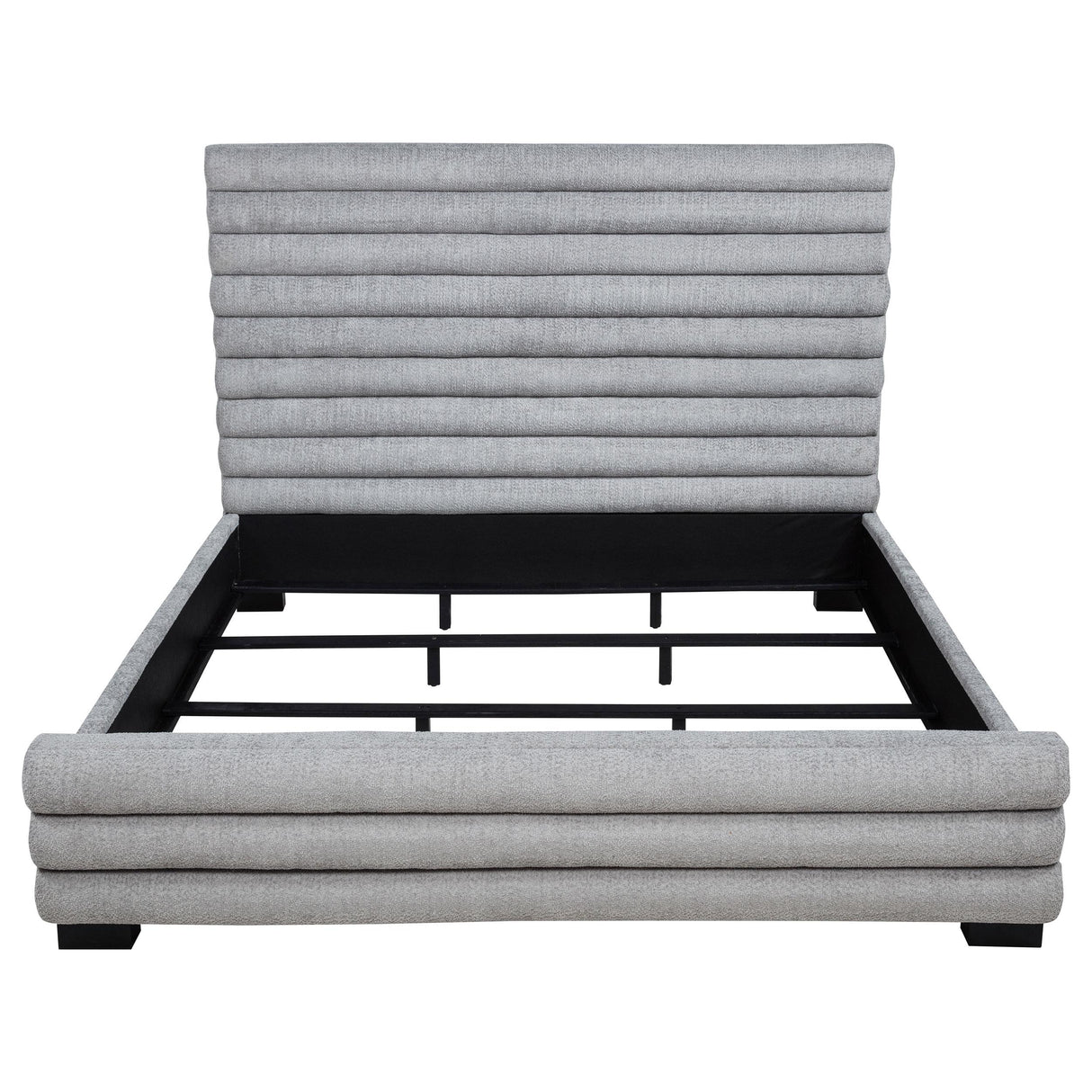 Patricia Gray Boucle Upholstered Eastern King Bed from Coaster - Luna Furniture