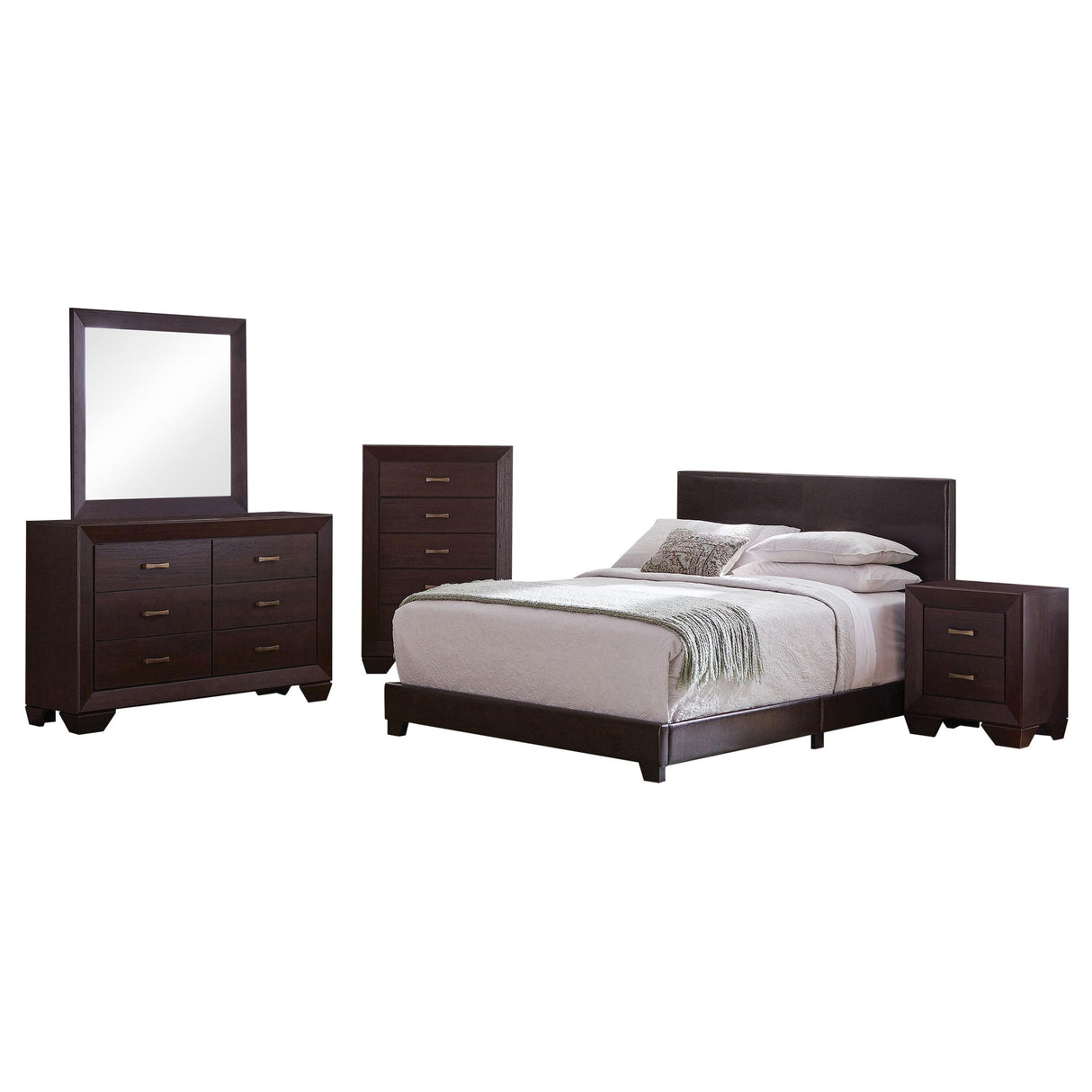 Dorian Brown and Dark Cocoa 5-Piece Queen Bedroom Set from Coaster - Luna Furniture