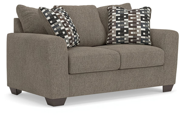 Triston-Peaks Suede Loveseat