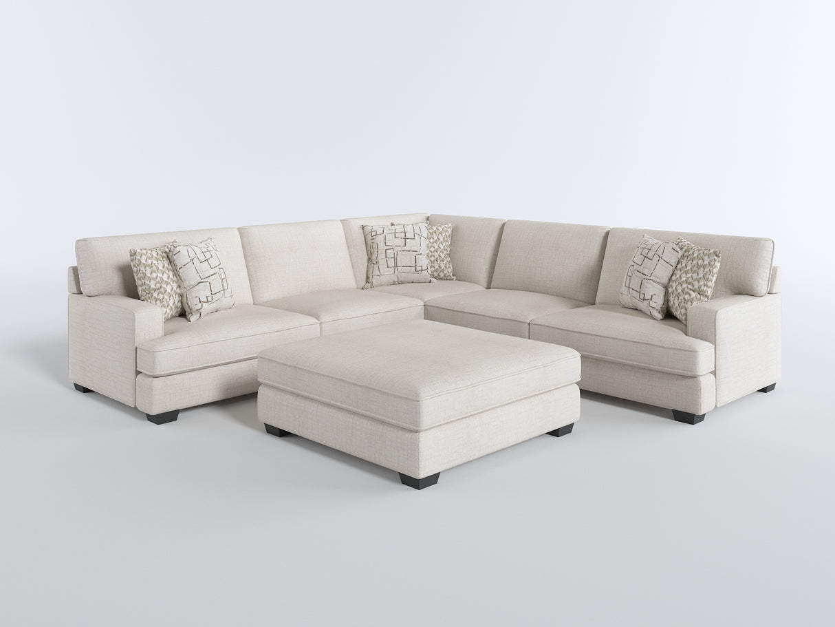 Livia Beige 3-Piece Sectional with Ottoman from Homelegance - Luna Furniture